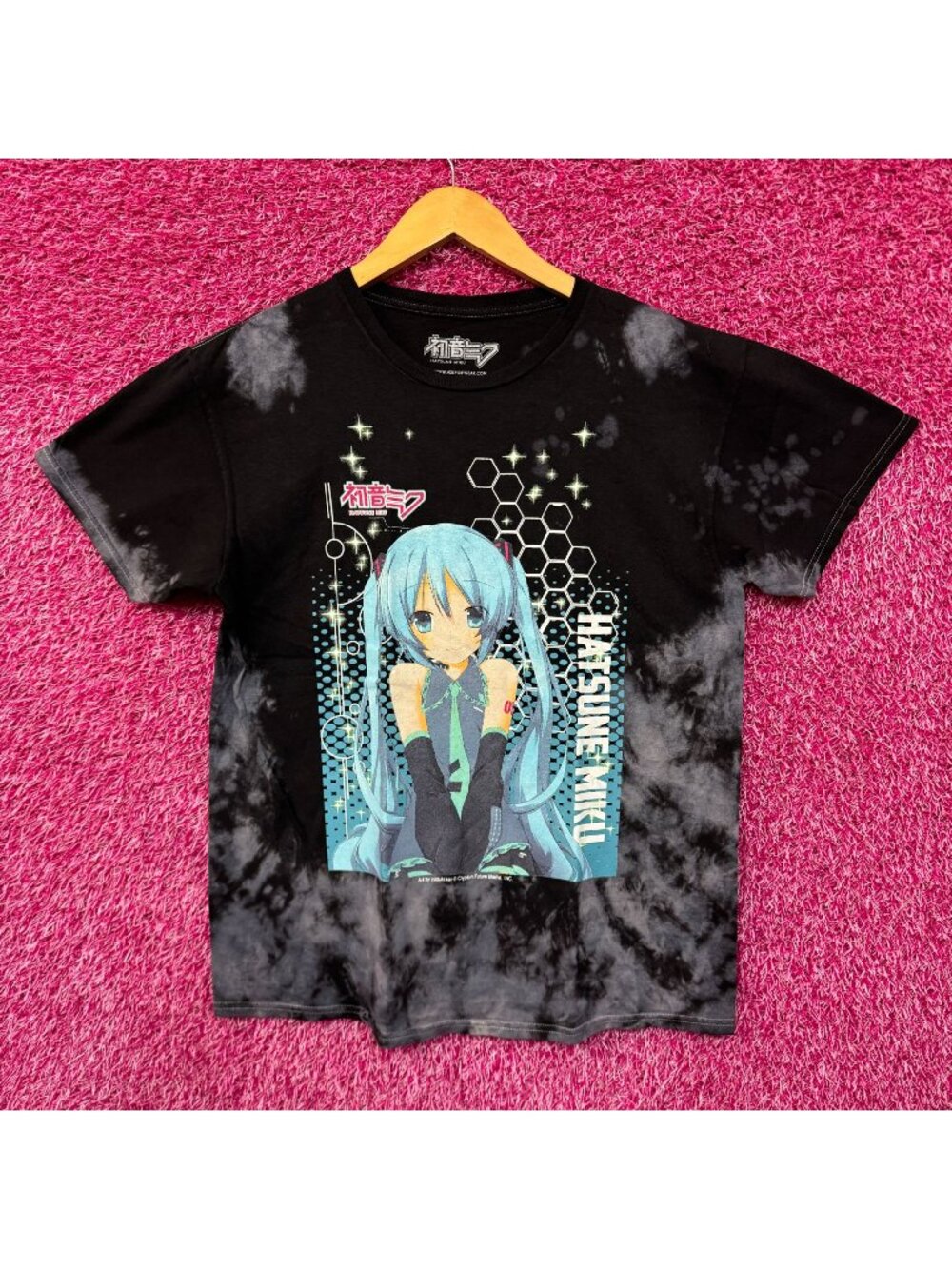 Hatsune Miku The Virtual Idol Chibi Style Anime Bleach Dye M